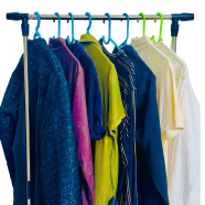 Double Pole Cloth Hanger Stand Black And Steel image