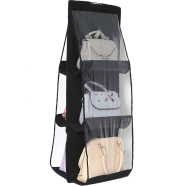Double-Sided Hanging Bag Organizer - 6-Pocket Purse and Handbag Storage for Closets (Multicolor) icon