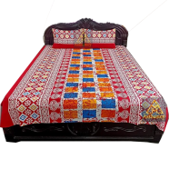 Double Size Flat Cotton Bed Sheet Set - 2 Pillow Covers Included image