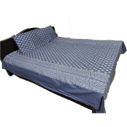 Double Size Flat Cotton Multicolor Ash And White Floral Print Bed Sheet Set image