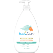 Dove Baby Sensitive Skin Care Fragrance Free Moisture Hypoallergenic Lotion 384ml image