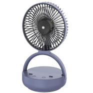Dp-7637 Rechargeable Automatic Rotating Mini Table Desk Fan image
