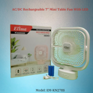Rechargeable EM-KN283A AC/DC 7 Inch Mini Table Fan With LED image