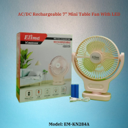 Rechargeable EM-KN284A AC/DC 7 Inch Mini Table Fan With LED image
