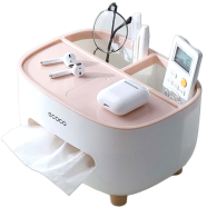 Ecoco PVC Multifunctional Tissue Box with Pen and Remote Holder – Cosmetic Storage Organizer icon