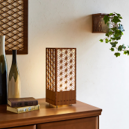 Ednfy Minimalist Wooden Table Lamp | Warm Yellow Light | Laser-Cut Modern Design | Ideal for Bedroom, Living Room and Home Decor Accent (SL-101) image