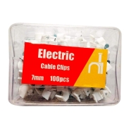 Electric Cable Clips 100 Pcs Pack White Heavy Duty Premium Caliber Plastic Round Wire Holder 7mm icon