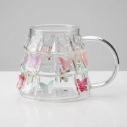 Elegant Fairy Cup Borosilicate Glass Mug with Handle Transparent Coffee Cup Heat-Resistant Drinkware for Home Office Milk Tea image
