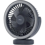 Elima EM-WD230 7.5 Inch Rechargeable USB Fan with 2400mAh Li-ion Battery, 3 Speed Control, 48 SMD LED Light image