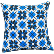 Exclusive Cushion Cover Blue And Black 18x18 Inch image