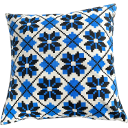 Exclusive Cushion Cover Blue And Black 14x14 Inch image