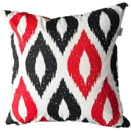 Exclusive Cushion Cover, Red And Black 14x14 Inch image