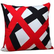 Exclusive Cushion Cover, Red And Black 16x16 Inch Set of 5 image
