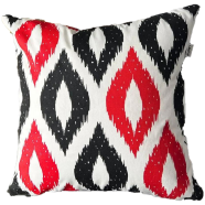 Exclusive Cushion Cover, Red And Black 22x22 Inch image