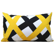 Exclusive Cushion Cover, Yellow And Black 20x12 Inch image