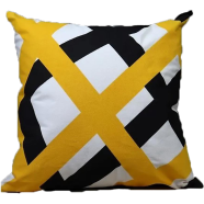 Exclusive Cushion Cover, Yellow And Black 20x20 Inch Set of 5 image