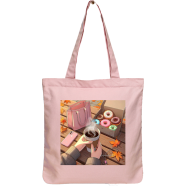 Exclusive Design Printed Canvas Tote Bag With Zipper For Ladies image