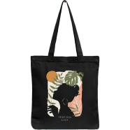 Exclusive Design Printed Canvas Tote Bag With Zipper For Ladies image
