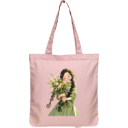 Exclusive Design Printed Canvas Tote Bag With Zipper For Ladies image