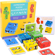 Expression Puzzle Wooden Building Blocks Magic Face Cubes Jigsaw Puzzles Educational Toys Children 3 Years icon