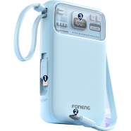 FONENG PX112 10000mAh Mini 22.5W Magnetic Wireless Power Bank with 2 Built-in Cables- Blue image