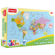 Play And Learn Funskool World Map, Jigsaw Puzzle Game for Kids, 105 Pieces image