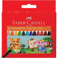 Faber Castell 12 Wachsmalkreiden Jumbo Wax Crayons image