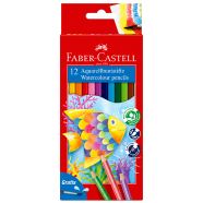Faber Castell Aquarellbuntstifte Watercolour Pencil Long-12 Pcs image