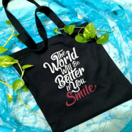 Fabric Hand Tote Bag With Zipper - BEQ-107 image