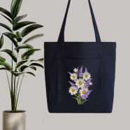 Fabric Tote Bag With Zipper and Pocket image