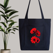 Fabric Tote Bag With Zipper and Pocket image