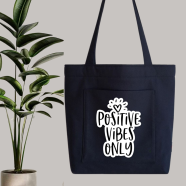 Fabric Tote Bag With Zipper and Pocket image