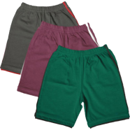 Fabrilife Kids Striped Half Pant Combo - Charcoal, Purple, Green image