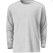 Fabrilife Mens Premium Blank Full Sleeve T-Shirt - Gray Melange image