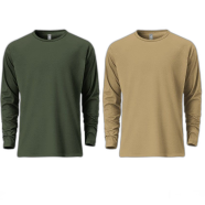Fabrilife Mens Premium Blank Full Sleeve T Shirt Combo - Olive, Tan image