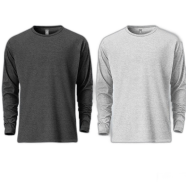 Fabrilife Mens Premium Blank Full Sleeve T Shirt Combo - Anthra Melange, Gray Melange image