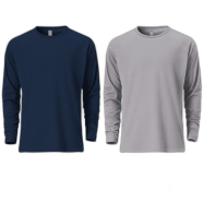 Fabrilife Mens Premium Blank Full Sleeve T Shirt Combo - Navy, Silver image