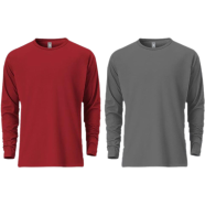 Fabrilife Mens Premium Blank Full Sleeve T Shirt Combo- Red, Charcoal image