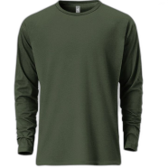Fabrilife Mens Premium Blank Full Sleeve T-Shirt - Olive image