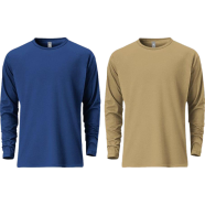 Fabrilife Mens Premium Blank Full Sleeve T Shirt Combo - Deep Blue, Tan image