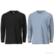 Fabrilife Mens Premium Blank Full Sleeve T Shirt Combo - Sky Blue and Black image