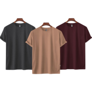 Fabrilife Mens Premium Blank T-shirt -Combo- Light Coffee, Anthra-Melange, Maroon image