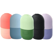 Facial Ice Cube Capsules Applied to Face and Ice Grid image