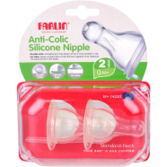 Farlin Baby Anti Colic Silicone Nipple for 2Step 0MPlus Standard Neck 2 Pcs - H-1