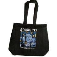 Fashionable Denim Fabric Tote Bag With Zipper image