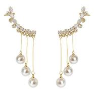 Fashionable Earrings Silver Needle, Long Zirconium With Tassels icon