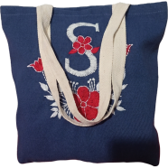 Fashionable Embroidered Jute Tote Bag (13 x 14 x 3.5 Inch) image