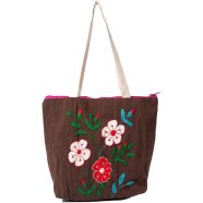Fashionable Embroidered Jute Tote Bag (13 x 14 x 3.5 Inch) image
