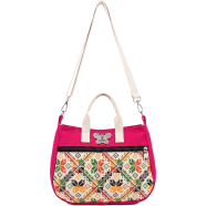 Fashionable Embroidered Jute Tote Bag (13 x 14 x 3.5 Inch) image