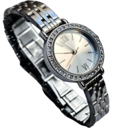 Fashionable Ladies Quartz Diamond Wristwatch - Black image